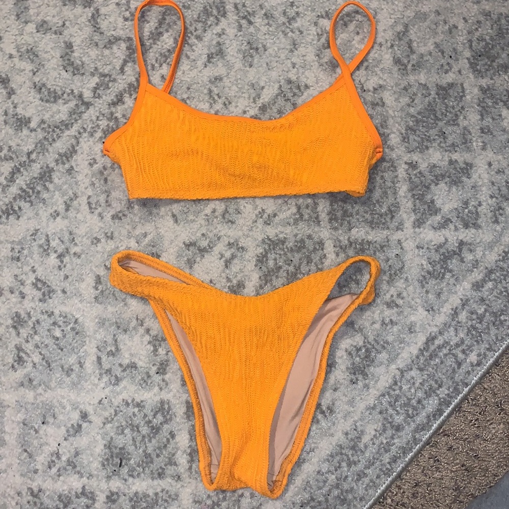 Gnash Swim x Free People Crimp Scoop Bikini Orange